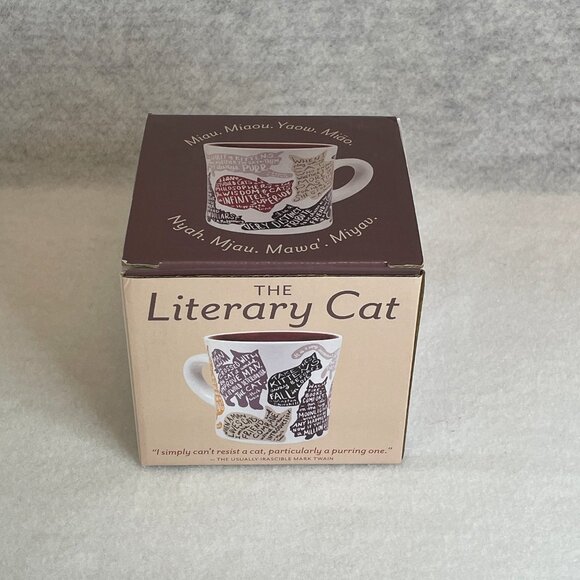 The Unemployed Philosophers Guild The Literary Cat Coffee Mug - Picture 1 of 15